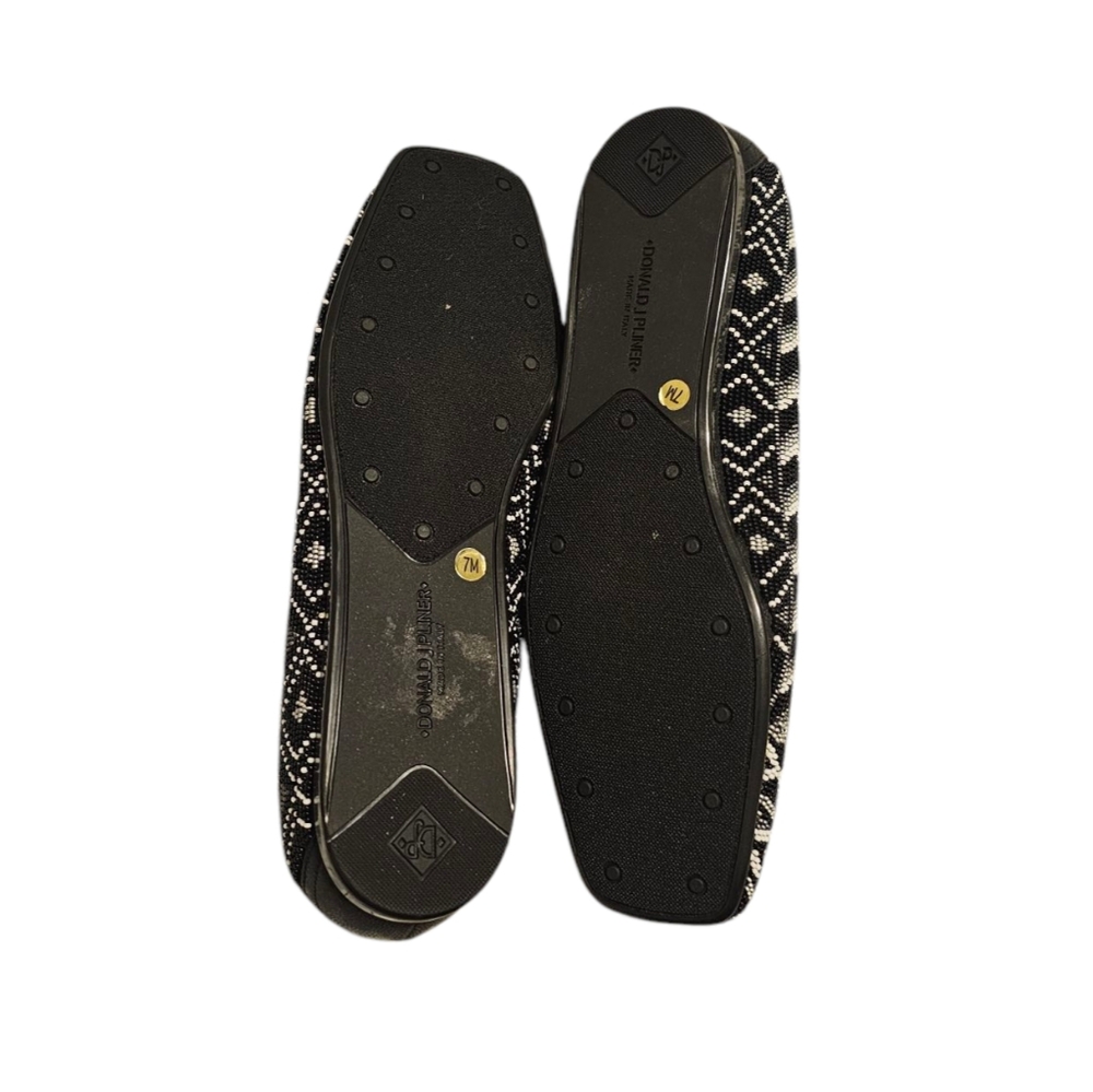 Donald J. Pliner Black and White Patterned Flats - Picture 10 of 11